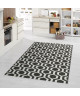 Tapis tissé plat contemporain CANVAS Noir et gris 120X170cm