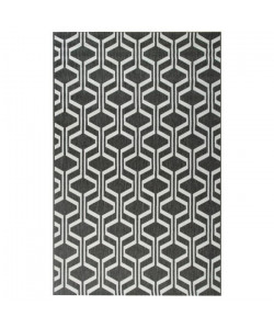 Tapis tissé plat contemporain CANVAS Noir et gris 120X170cm