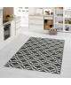 Tapis tissé plat contemporain CANVAS Noir et gris 160X230cm