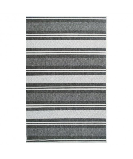 Tapis tissé plat contemporain CANVAS Bleu et creme 160X230cm