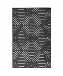 Tapis tissé plat contemporain CANVAS Noir et gris 120X170cm