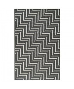 Tapis tissé plat contemporain CANVAS Noir et gris 120X170cm