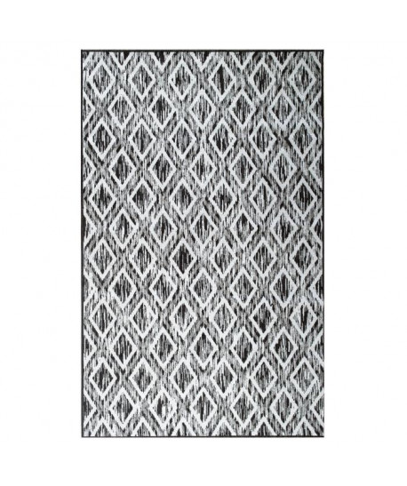 Tapis tissé plat contemporain CANVAS Gris et creme 120X170cm