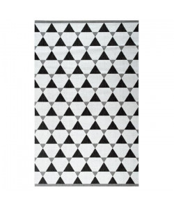 Tapis tissé plat contemporain CANVAS Noir et gris 160X230cm