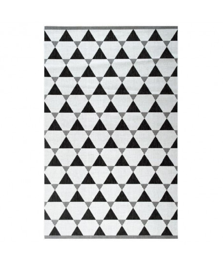 Tapis tissé plat contemporain CANVAS Noir et gris 160X230cm