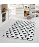 Tapis tissé plat contemporain CANVAS Noir et gris 160X230cm