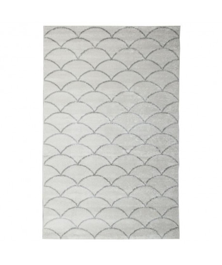 Tapis de salon Contemporain TOSCANE Creme et Gris 120x170cm