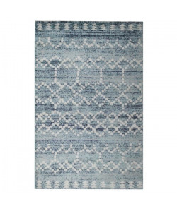 Tapis de salon Ethnique TOSCANE Gris, Bleu nuit et Creme 160x230cm