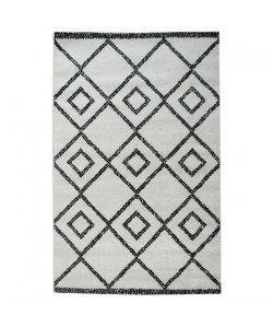 Tapis de salon contemporain TOSCANE Creme et noir 120x170cm