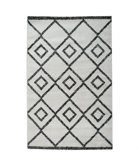 Tapis de salon contemporain TOSCANE Creme et noir 120x170cm