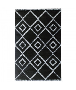 Tapis de salon contemporain TOSCANE Noir et creme 120x170cm