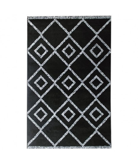 Tapis de salon contemporain TOSCANE Noir et creme 160x230cm