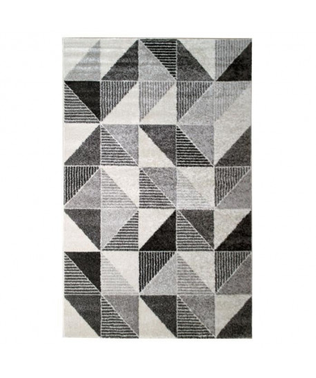 Tapis de salon contemporain TOSCANE Creme et gris 120x170cm