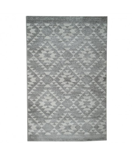 Tapis de salon ethnique TOSCANE Gris et créme 120x170cm