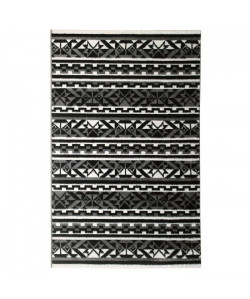 Tapis de salon ethnique TOSCANE Noir, gris et blanc 120x170cm