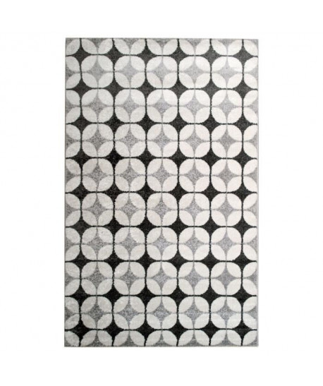 Tapis de salon contemporain TOSCANE Gris et créme 120x170cm