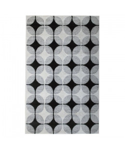 Tapis de salon contemporain TOSCANE Noir, gris et blanc 120x170cm