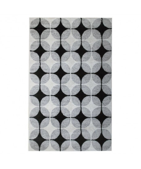 Tapis de salon contemporain TOSCANE Noir, gris et blanc 160x230cm