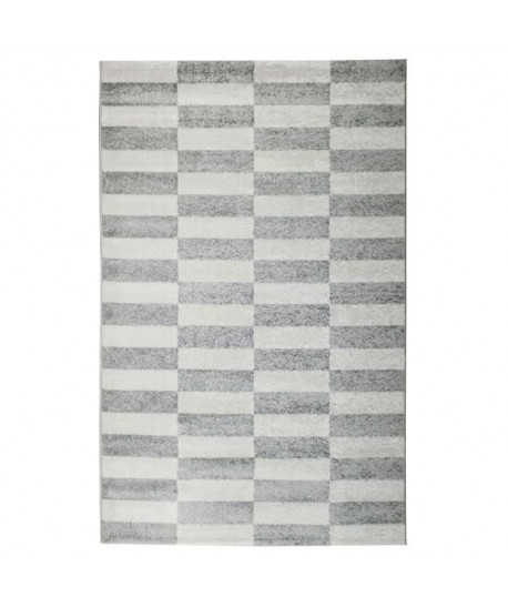 Tapis de salon contemporain TOSCANE Gris et créme 120x170cm