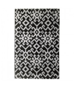 Tapis de salon ethnique TOSCANE Noir et gris 120x170cm