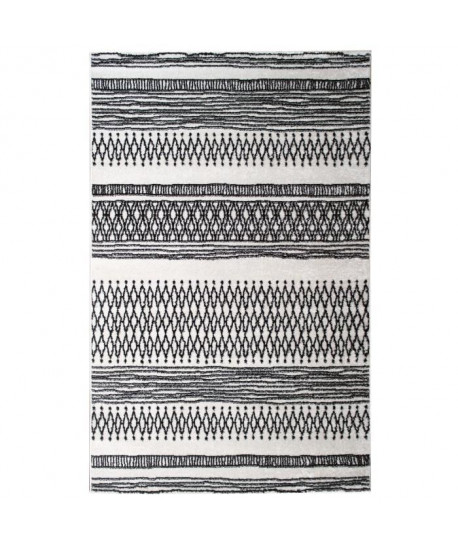 Tapis de salon contemporain TOSCANE Gris et créme 120x170cm