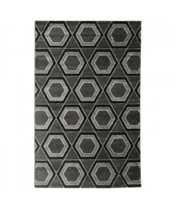 Tapis de salon contemporain TOSCANE Noir et gris 160x230cm