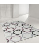 Tapis de salon contemporain TOSCANE Gris, créme et poupre 120x170cm