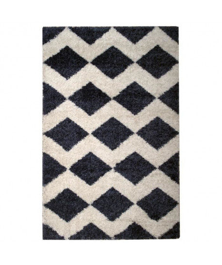 Tapis de salon contemporain DOLCE Bleu et creme 120x170cm