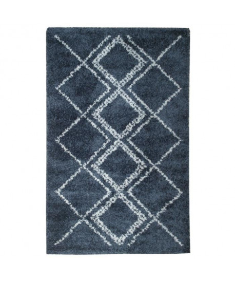 Tapis de salon contemporain DOLCE Bleu et creme 120x170cm