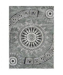 BAHIA Tapis de salon 120x170 cm gris et noir