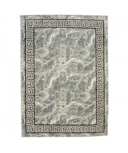 BAHIA Tapis de salon style contemporain 120x170 cm gris, noir et or