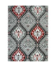 BAHIA Tapis de salon 160x230 cm noir, rouge et gris