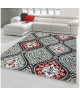 BAHIA Tapis de salon 160x230 cm noir, rouge et gris