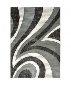 BAHIA Tapis de salon 120x170 cm gris, noir et blanc