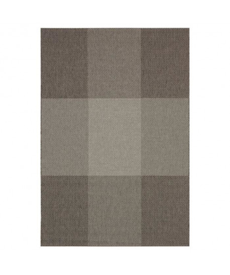 GRACE Tapis naturel tissé plat en velours polypropylene  140x200 cm  Gris anthracite