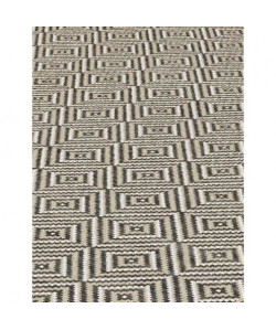 NOMAD Tapis naturel tissé plat en velours polypropylene  160x230 cm  Beige et noir