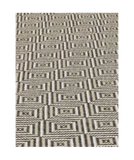 NOMAD Tapis naturel tissé plat en velours polypropylene  160x230 cm  Beige et noir