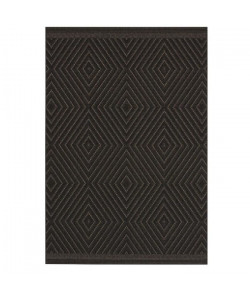 ANTIQUE Tapis naturel tissé plat en velours polypropylene  160x230 cm  Noir et argent