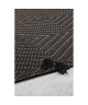 ANTIQUE Tapis naturel tissé plat en velours polypropylene  160x230 cm  Noir et argent