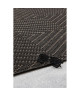 ANTIQUE Tapis naturel tissé plat en velours polypropylene  120x170 cm  Noir et argent