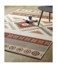 AZTEC Tapis ethnique tissé plat en velours polypropylene  140x200 cm  Beige terracotta