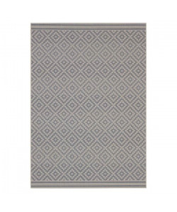 ALASKA Tapis scandinave tissé plat en velours polypropylene  160x230 cm  Beige et gris anthracite