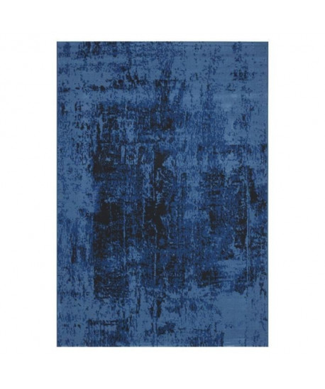 VINTAGE Tapis moderne tissé en velours polypropylene  160x230 cm  Bleu et gris anthracite