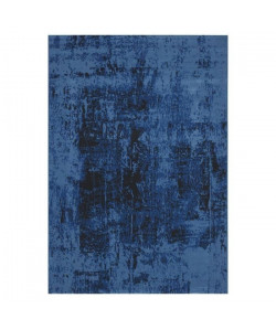 VINTAGE Tapis moderne tissé en velours polypropylene  120x170 cm  Bleu et gris anthracite