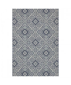 SAMIRA Tapis oriental tissé plat en velours polypropylene  160x230 cm  Bleu marine