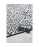 SAMIRA Tapis oriental tissé plat en velours polypropylene  160x230 cm  Bleu marine