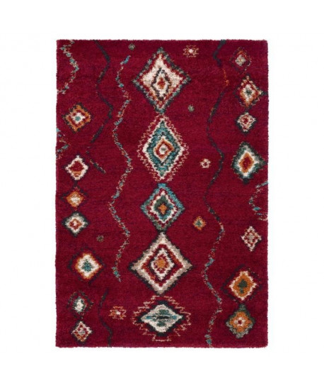 HIMALAYA Tapis ethnique tissé en velours polypropylene HeatSet  120x170 cm  Rouge et multicolore