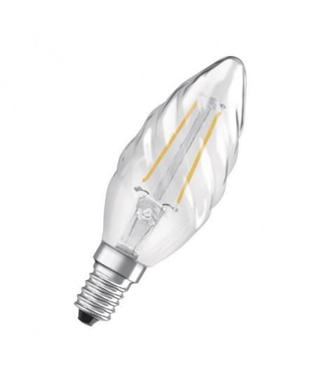 OSRAM Ampoule LED E14 flamme torsadée 2 W équivalent a 25 W blanc chaud