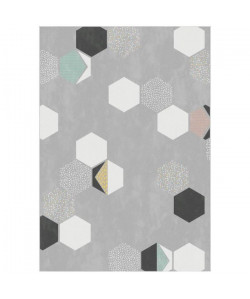 BATIK Tapis moderne tissé en velours polypropylene  160x230 cm  Gris