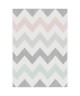 GEOMETRIC Tapis scandinave tissé en velours polypropylene  160x230 cm  Blanc et multicolore